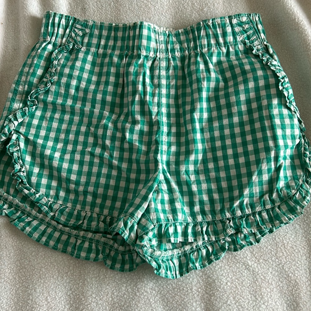 J crew crewcuts shorts gingham ruffle sz 12